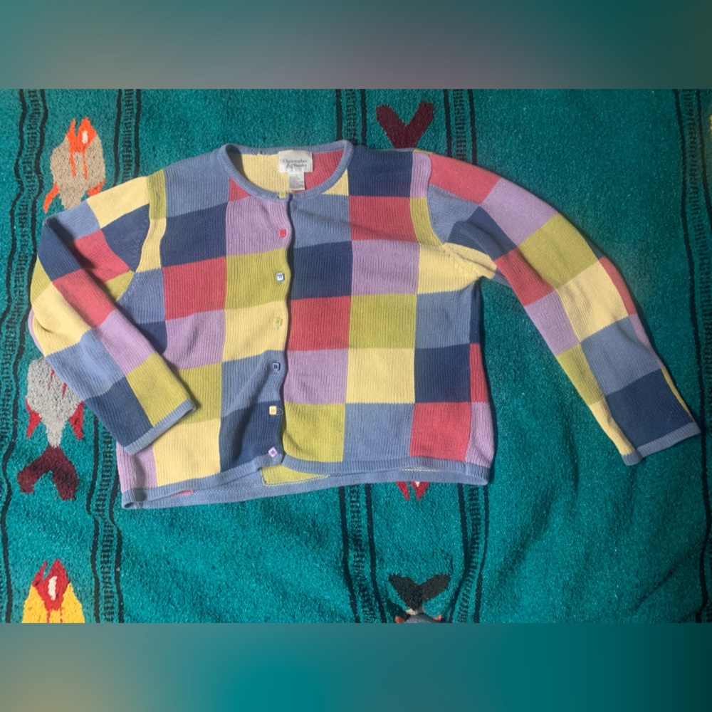 Christopher & Banks patchwork cardigan sweater